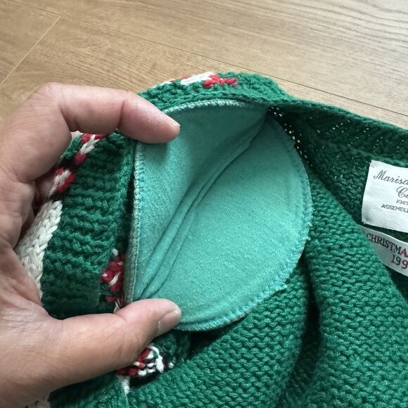 VTG 90s Marisa Christina Knit Ugly Sweater Women XL Gingerbread House Green Rare - Picture 6 of 11